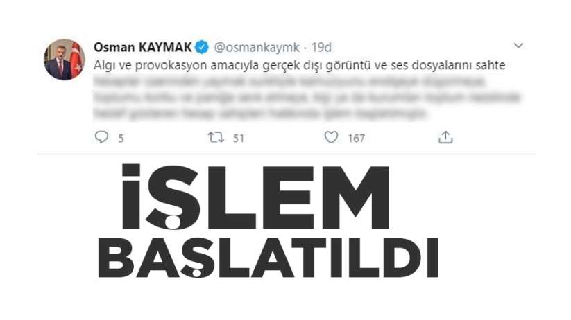 Osman Kaymak'dan provokatör açıklaması