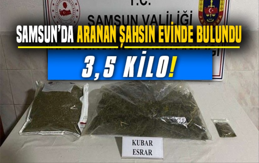 Samsun'da 3,5 kilo kubar esrar ele geçirildi