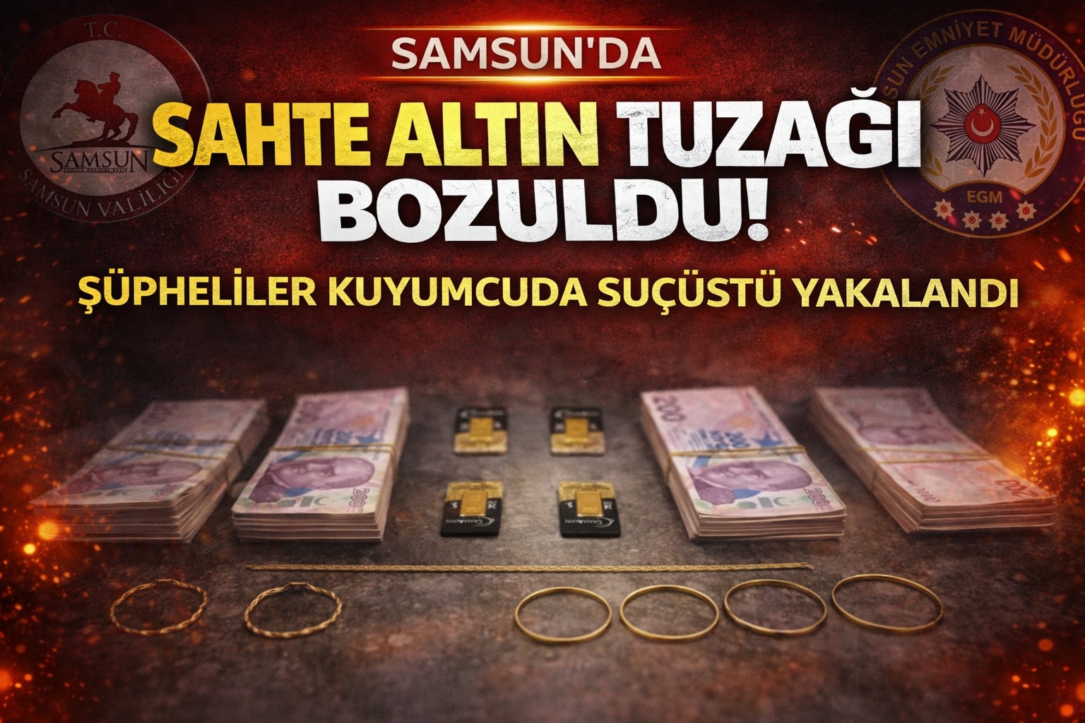 Sahte altınla dolandıran şüpheliler kuyumcuda yakalandı