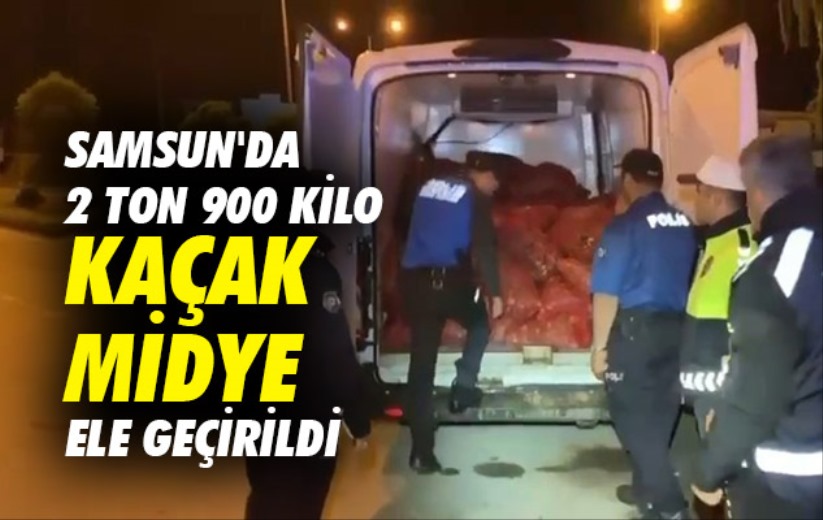 Samsun'da 2 ton 900 kilo kaçak midye ele geçirildi