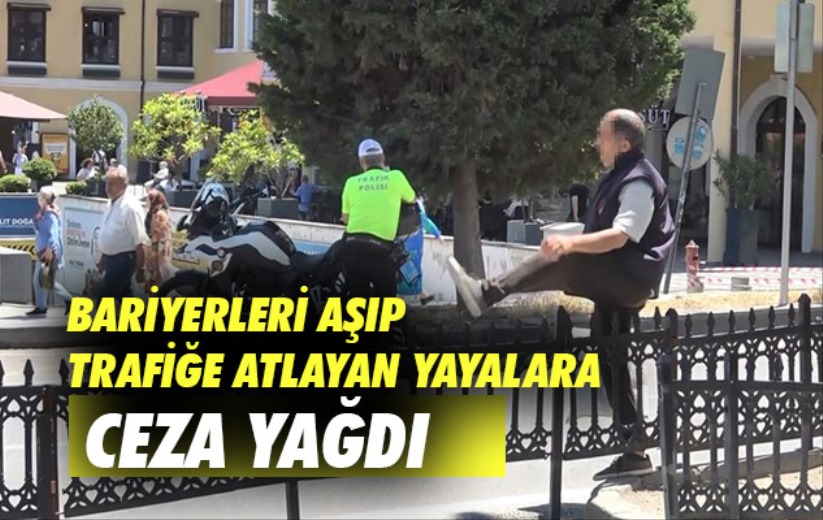 Samsun'da bariyerleri aşıp trafiğe atlayan yayalara ceza yağdı