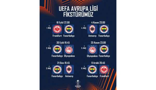 Fenerbahçe'nin UEFA Avrupa Ligi fikstürü belli oldu