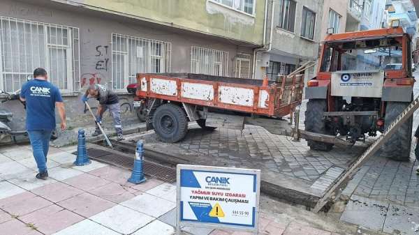 Canik'te sağanağa karşı önlem