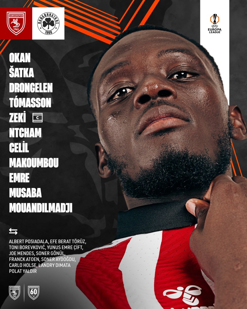 Samsunspor'un, Panathinaikos karşısındaki ilk 11'i belli oldu