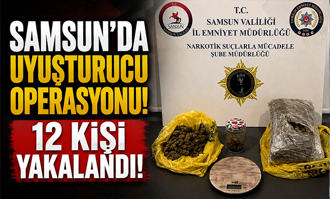 Samsun'da uyuşturucu operasyonu: 12 kişi yakalandı