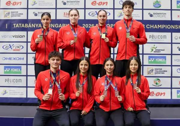 Türkiye, Avrupa Gençler Badminton Şampiyonası'nda 2 altın, 2 bronz madalya kazandı