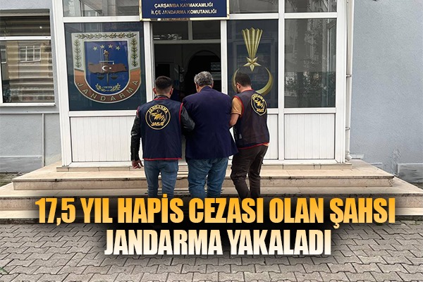 17,5 yıl hapis cezası olan şahsı jandarma yakaladı