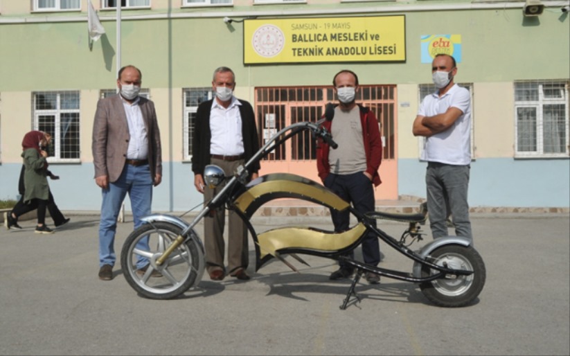Samsun'da öğretmen icadı elektrikli motosiklet