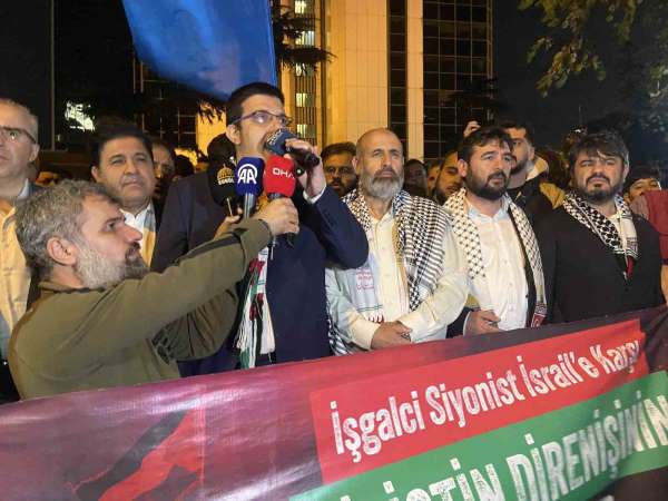 İstanbul'da İsrail'in Gazze'ye saldırıları protesto edildi