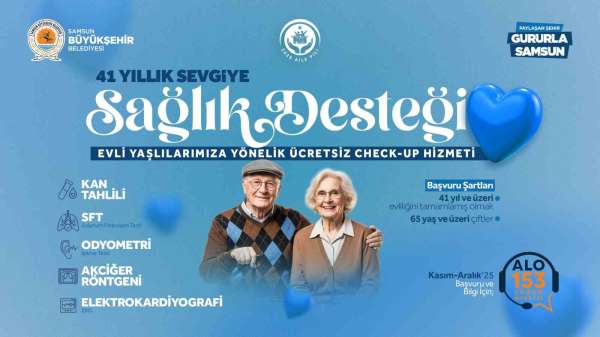 Samsun Büyükşehir'den 41 yıllık sevgiye sağlık desteği