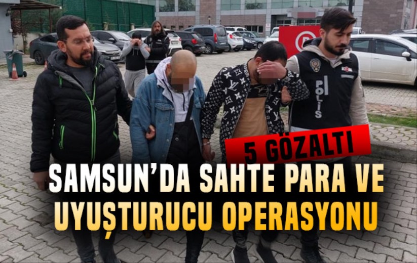 KOM polisi sahte para ve uyuşturucu ele geçirdi: 5 gözaltı