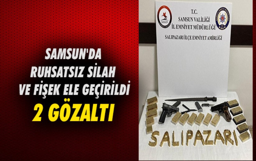 Samsun'da ruhsatsız silah ve fişek ele geçirildi: 2 gözaltı