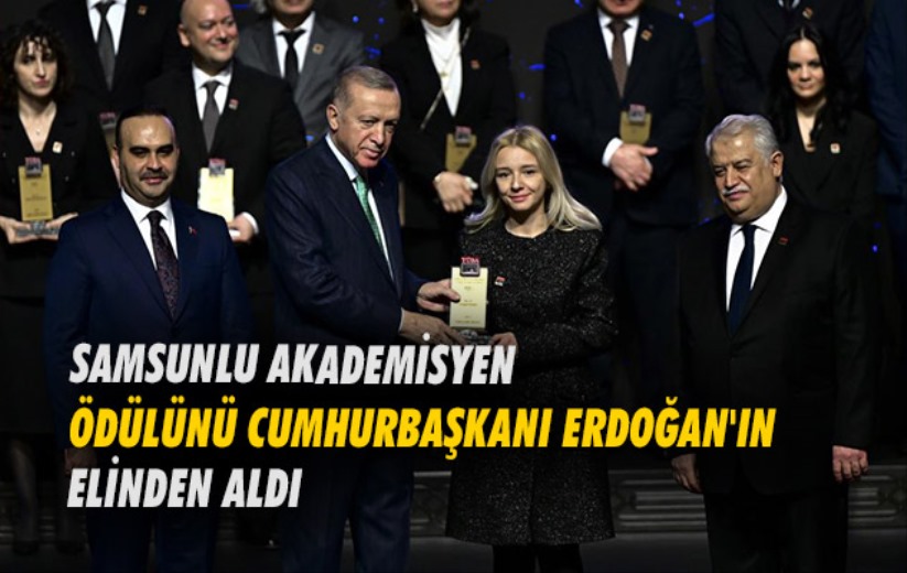 Samsunlu akademisyen ödülünü Cumhurbaşkanı Erdoğan'ın elinden aldı