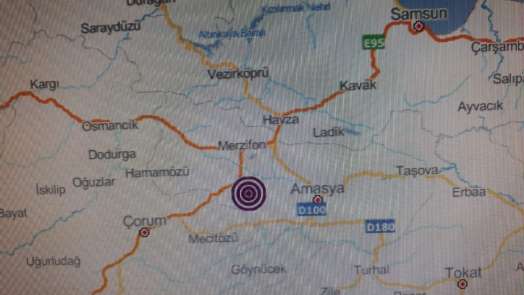 Amasya'da 3.2 büyüklüğünde deprem 