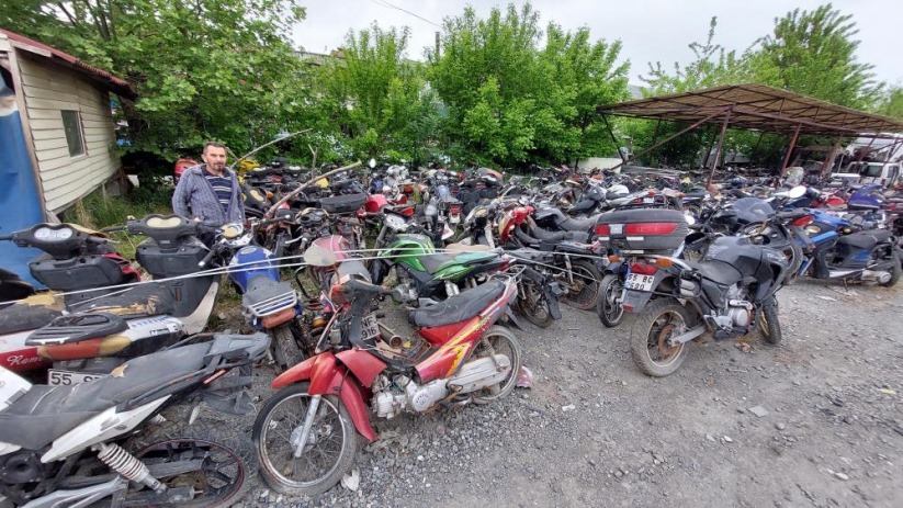 Samsun'da motosiklet mezarlığı