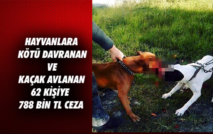 Samsun'da hayvanlara kötü davranan ve kaçak avlanan 62 kişiye 788 bin TL ceza