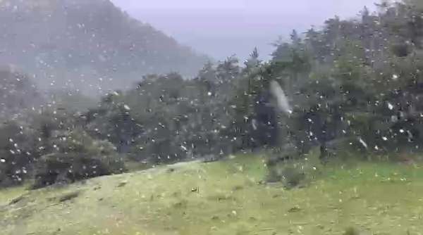 Akdağ'da Haziran ayına günler kala kar sürprizi