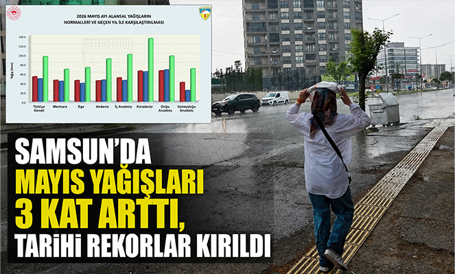 Samsun'da mayıs yağışları 3 kat arttı, tarihi rekorlar kırıldı