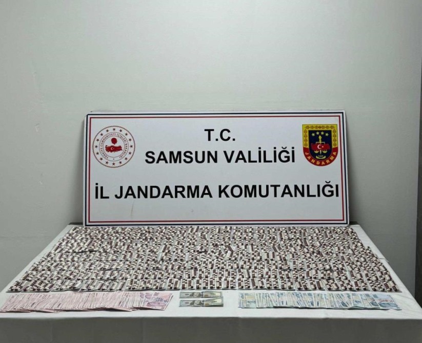 Samsun'da Jandarma 4 bin 555 sentetik ecza hap ele geçirdi