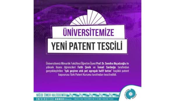 Niğde Ömer Halisdemir Üniversitesi'nin başvuruları tescillenmeye devam ediyor