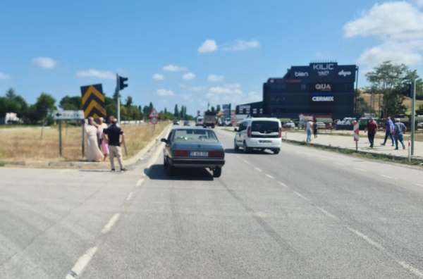 Samsun Alaçam'da 15 dakika arayla iki kaza kamerada