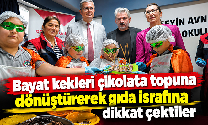 Bayat kekleri çikolata topuna dönüştürerek gıda israfına dikkat çektiler