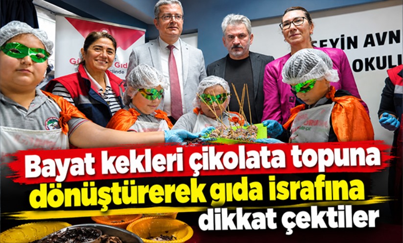 Bayat kekleri çikolata topuna dönüştürerek gıda israfına dikkat çektiler