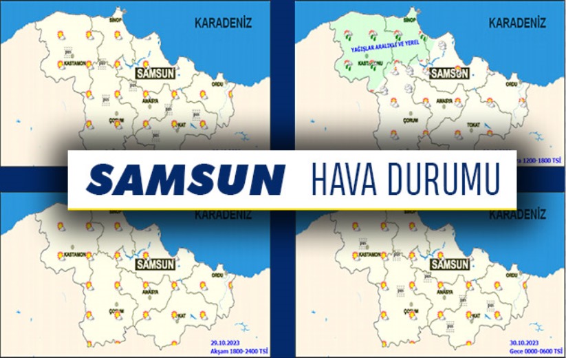 Samsun hava durumu - 29 Ekim Pazar 