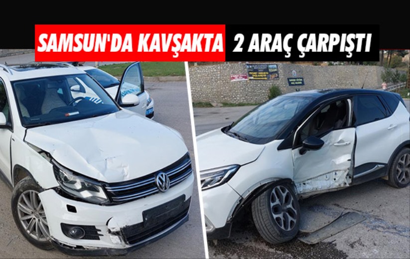 Samsun'da kavşakta 2 araç çarpıştı