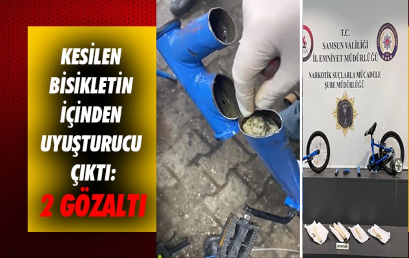 Samsun'da kesilen bisikletin içinden uyuşturucu çıktı : 2 gözaltı