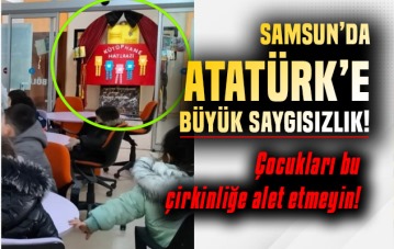 Samsun'da Atatürk'e büyük saygısızlık!