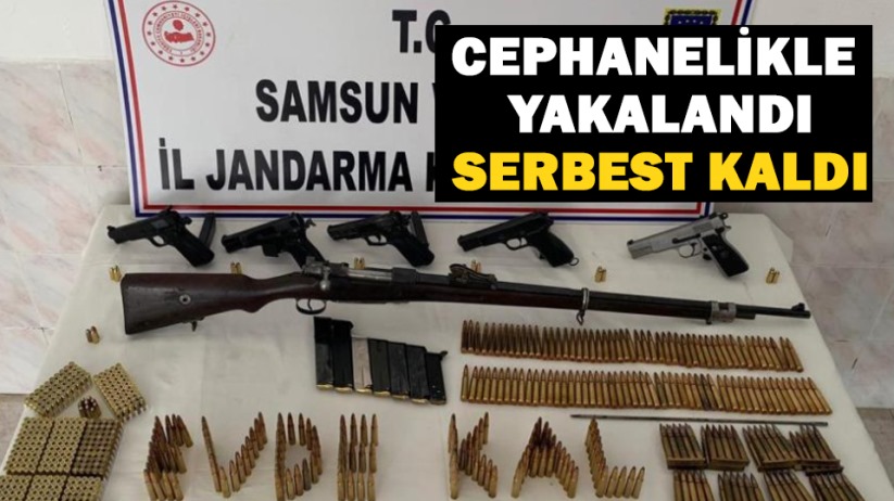 Samsun'da cephanelikle yakalandı serbest kaldı