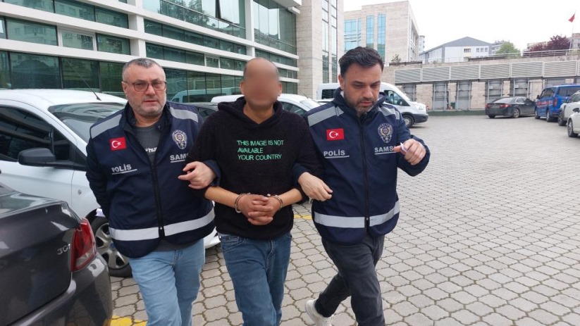 Samsun'da eşini sopa ile hastanelik eden kocadan tutuklanıp cezaevine giderken ilginç istek!