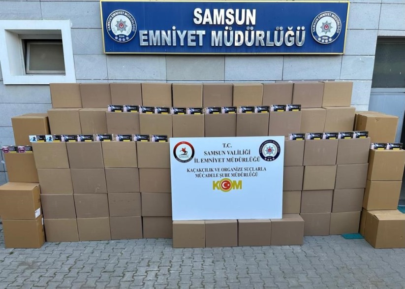 Samsun'da 2 milyon 260 bin adet kaçak makaron ele geçirildi