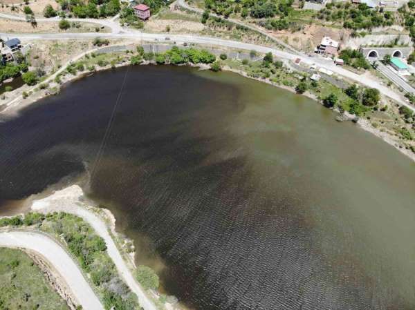 Torul Baraj Gölü'nde alg patlaması gölet yüzeyini koyu renge bürüdü
