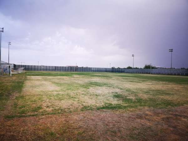 Seyrantepe spor tesislerindeki çim saha kurudu 