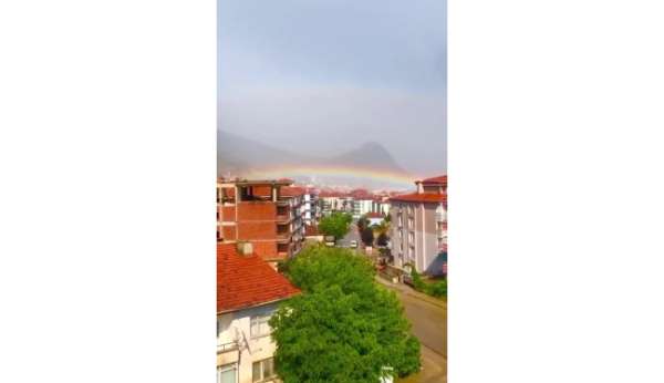 Amasya'da gökkuşağı manzarası mest etti