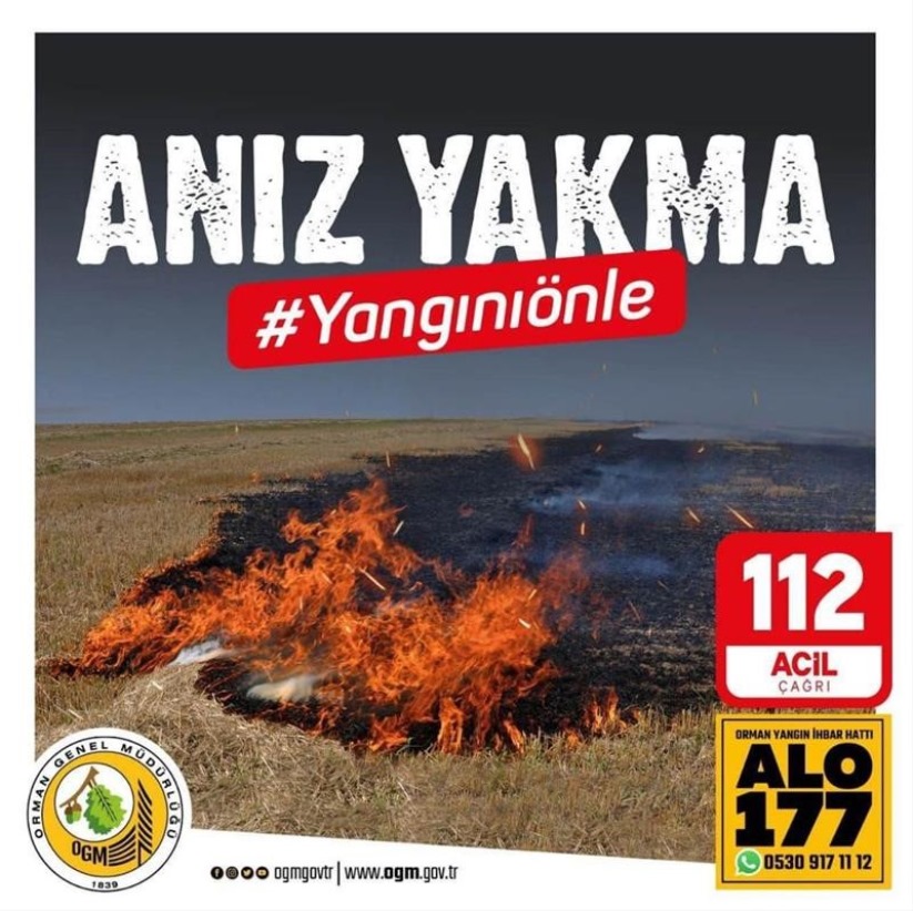 Anız yakmak toprak ve çevre için büyük tehlike