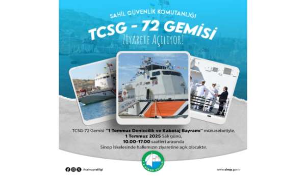 TCSG-72 Gemisi Sinop'ta halkın ziyaretine açılacak