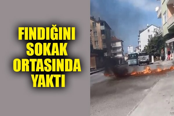 Fındığını sokak ortasında yaktı