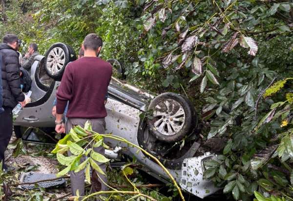 Ordu'da kontrolden çıkan otomobil devrildi: 1 yaralı