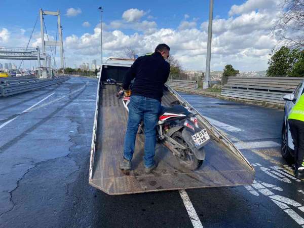 15 Temmuz Şehitler Köprüsünde yasağa uymayan 15 motosikletliye ceza