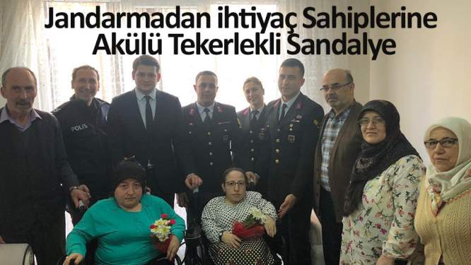 Jandarmadan ihtiyaç sahiplerine akülü tekerlekli sandalye