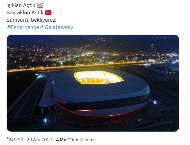 Samsunspor'un paylaşımı 4 milyon görüntüleme aldı
