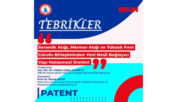 BEUN Mühendislik Fakültesi Öğretim Elemanının da yer aldığı proje patent almaya hak kazandı