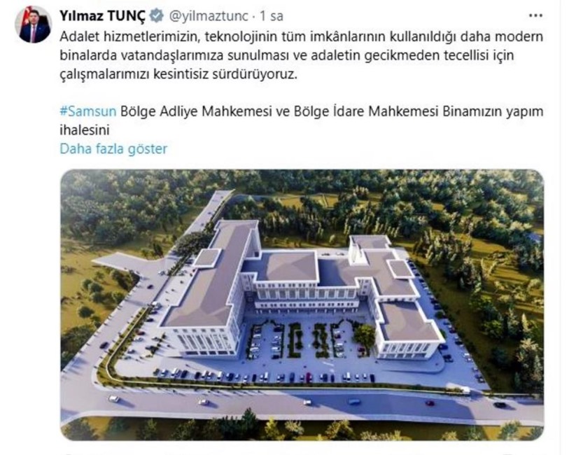 Adalet Bakanı Yılmaz Tunç'tan Samsun'a müjde: