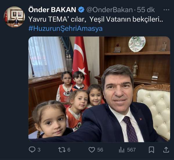 Vali Önder Bakan'dan Yavru TEMA'cılar ile özçekim