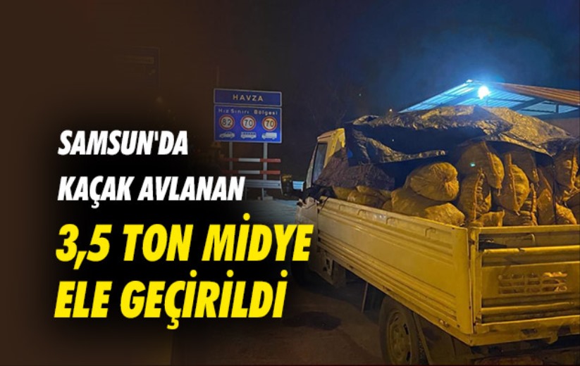 Samsun'da kaçak avlanan 3,5 ton midye ele geçirildi