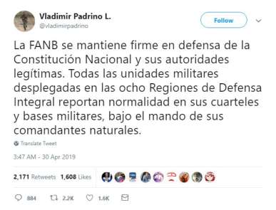 Venezuela Savunma Bakanı: 'Ordu Maduro'yu destekliyor' 