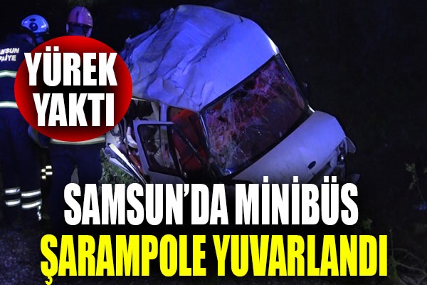 Minibüs şarampole yuvarlandı: 1 ölü, 4 yaralı